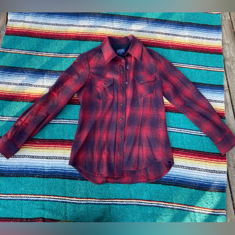 Pendleton Wool Plaid Button Down - Size S - image 6